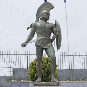Jardín al aire libre antiguo tamaño real fundición bronce griego Guerrero estatua romana Leonidas escultura espartana - Product Image 2