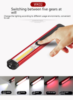 Portable 1000 Lumen LED Lampe de Travail en Aluminium Magnétique Cob Camping ABS USB 3.7V Lampe de Poche Rechargeable pour l'Inspection de Sécurité