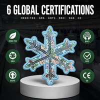 Patch thermocollant flocon de neige floral, 6 options de bordure, taille personnalisée, impression couleur intégrale, applique brodée, vente en gros