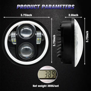 Faro Led de 5,75 pulgadas con anillo Halo, luz de conducción de ojo en ángulo, DRL redondo de 5,75 pulgadas para jeep <span class=keywords><strong>Cherokee</strong></span>, faro Led para motocicleta - Product Image 5