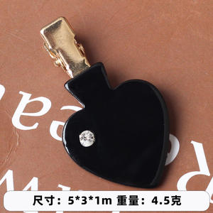 Qianjin personal isierte Acetat Haars pangen Poker inspirierte Strass Haars pangen für Frauen Mode Haarschmuck - Product Image 5