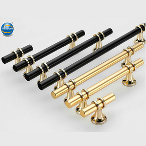 Modern Minimalist T-shaped <strong>Door</strong> Handle for Cabinets American <strong>Black</strong> Gold Wardrobe Handle for Drawers Dressers Bedrooms Warehouses - Product Image 2