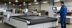 Machine de découpe CNC à couteau vibrant entièrement automatique, 11KW, faible taux de défaillance, taille de coupe 3,2m*4m, motif rayé zèbre pour rouleau - Product Image 4