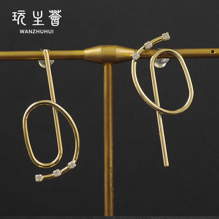 Wholesale Chinese Gold Plated Black Lives Matter 925 Silver Line Earring Wholesale Earing