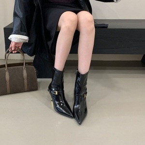 Stivaletti da Donna di Alta Qualità, Nuovi per l'Inverno, con Tacco Spesso, Casual, Versatili, Retrò con Fibbia - Product Image 2