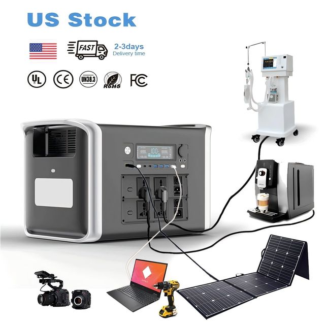 Camping Portable Power Station 1KW 1000W 2000 Watt LiFePO4 Battery Power Bank Home Emergency Power Supply