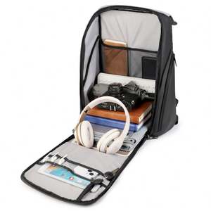 Sac à dos d'école professionnel multifonctionnel noir avec poche cachée, imperméable, logo personnalisé, sac à dos pour ordinateur portable de 15,6 pouces - Product Image 6