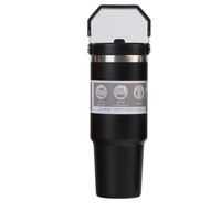 Gobelet de voiture isotherme en acier inoxydable de 30 oz avec poignée et paille, isolation thermique 6-12h, impression de logo, pour l'exportation