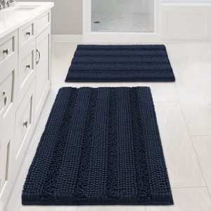 Extra Thick Striped Bath Rugs Bathroom Set Anti-Slip Bath Mats Soft Plush Chenille Yarn Shaggy Mat Living Room Bedroom Mat