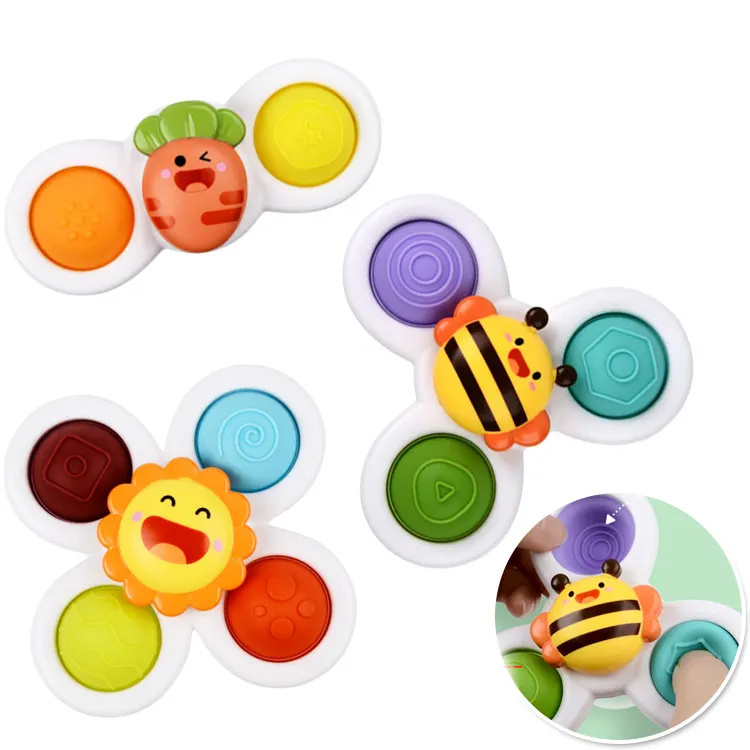 Sensorische Speelgoed Bubbel Roterende Windmolen Baby Zuignap Fidget Spinner Zuignap Spinner Bad Speelgoed Voor Baby