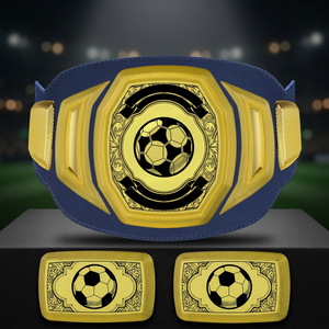 Cinturón de Campeonato Personalizado, Diseño All Star, Acabado Dorado, Placa Metálica Grabada, Cuero Genuino - Product Image 1
