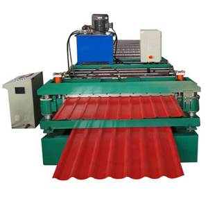 Machine de formage à rouleaux pour <span class=keywords><strong>toiture</strong></span> de maison à double couche en acier coloré, vente d'usine HUATONG, contrôle PLC, moteur hydraulique automatique - Product Image 1
