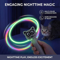 Baguette de chat électrique lumineuse à double moteur avec lanceur de corde automatique et jouet interactif pour chat avec baguette à corde