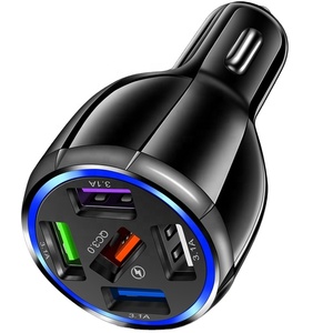 Adaptador de carga rápida QC3.0 <span class=keywords><strong>para</strong></span> coche, cargador de teléfono inteligente con luz, 5 puertos USB, 15A - Product Image 1
