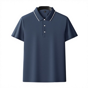Chemise d'été décontractée pour homme, respirante, en polyester et coton non tissé, à motif uni, col rabattu, brodée, à manches courtes - Product Image 3