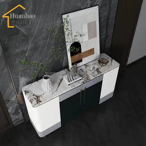 Aparador <span class=keywords><strong>de</strong></span> <span class=keywords><strong>Entrada</strong></span> <span class=keywords><strong>de</strong></span> Acero Inoxidable <span class=keywords><strong>de</strong></span> Alta Gama, Mueble <span class=keywords><strong>de</strong></span> Almacenamiento para Sala <span class=keywords><strong>de</strong></span> Estar con Diseño Estético, Madera MANGO, 2 Cajones - Product Image 3