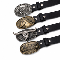Boucle de ceinture en métal antique gravée, style western, souvenir de cowboy, personnalisée