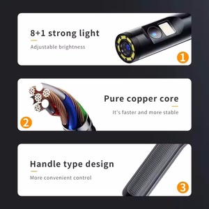 P200 máy ảnh kép có thể tháo rời rắn cáp 8 Mét Công Nghiệp nội soi 1080P Full HD <span class=keywords><strong>4.3</strong></span> inch LCD kỹ thuật số kiểm tra máy ảnh với 9 LED - Product Image 3