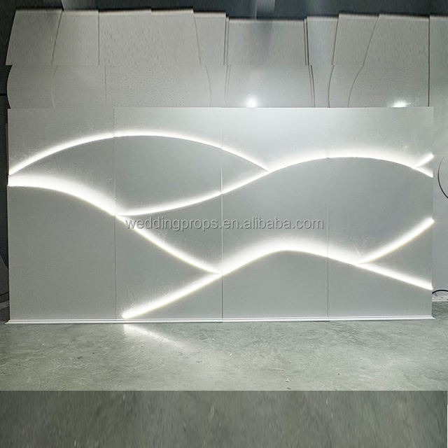2025 White PVC Creative Backdrop Large Photo Curved Backdrop for Events With Lights