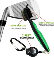 Brosse de nettoyage de golf en nylon double face légère de 7,6 pouces pour tête de club de golf, putter et wedge