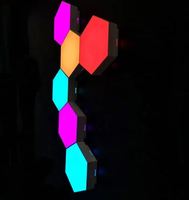 Panneau mural LED hexagonal modulaire sensible au toucher, lumière LED intelligente en forme de nid d'abeille, DIY, lumière de nuit pour la maison, décoration intérieure de Noël