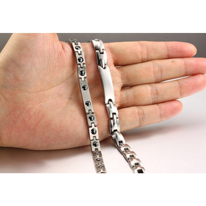 Pulsera de Energía Cuántica de Acero Inoxidable con Logotipo OEM Hoonni, <span class=keywords><strong>Iones</strong></span> <span class=keywords><strong>Negativos</strong></span>, Mejora el Sueño, Producto <span class=keywords><strong>para</strong></span> el Cuidado de la Salud - Product Image 3