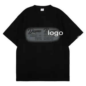 Personnalisez votre logo Design t-shirts graphiques T-shirt à impression numérique pour hommes T-shirt en coton biologique épais surdimensionné pour hommes