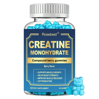 Gomitas de Creatina Hidrocloruro Vegana con Sabor a Bayas Naturales, 500 mg, Certificadas por GMP, Marca Privada, Suplemento Deportivo para Gimnasio