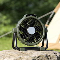 Ventilateur de camping extérieur 10000 mAh, autonomie longue durée, avec veilleuse, télécommande et affichage numérique intelligent