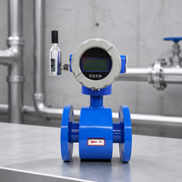 Débitmètre électronique électromagnétique intégré en acier inoxydable 4-20mA RS485 Modbus avec revêtement PTFE pour eaux usées