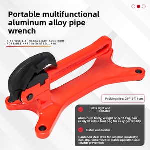 Portable Handheld Pipe Vise Clamp American Style Self Locking <b>Wrench</b>, Welding, Flange & Nut Holder Tool Metric Pipe <b>Wrench</b> - Product Image 1