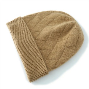 Nueva moda cálido sombrero de punto de lana pura Otoño e Invierno Color puro hombres y mujeres sombrero todo frío - Product Image 5