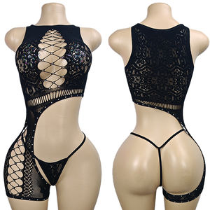 W.E.Manual Point Drill Single Leg Club Ballroom Dancewear for <b>Women</b> <b>Sexy</b> Rhinestone Fishnet Exotic Spandex/Nylon <b>Outfits</b> - Product Image 1