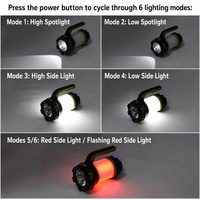 Großhandel Tragbarer LED-Suchscheinwerfer Laterne T6 100m Spotlight 315LM Seitenflutlicht Rotes Blinklicht 7,4V Powerbank