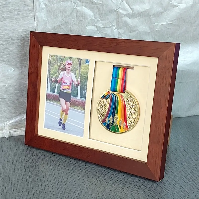 Sports Medal 3D Box Photo Frames Picture Frame With Certificate Personalised With Title Marathon Display Frame For Medal