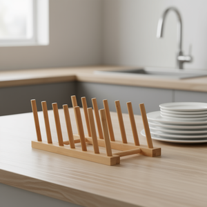 KESPER <b>Plate</b> <b>Rack</b> 10 Pack Bamboo Dish Draining Stand Kitchen Counter Storage - Product Image 3