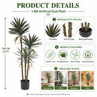 Arbre Bonsaï Artificiel en Sisal 180CM Résistant aux UV Accessoires de Jardin Décoration Urbaine pour Entrées et Fontaines d'Eau Vente en Gros
