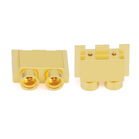 Connecteur RF Gwave G3PO(SMPS) mâle 2 canaux 50 ohms plaqué or pour applications RF sur PCB, en laiton durable, DC-65GHz, conforme RoHS