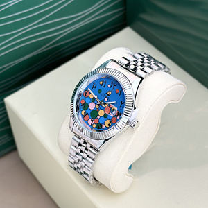 Original Arabic Numbers Simple Alloy Case <b>Glass</b> Luxury Waterproof Men's <b>Watch</b> Stainless Steel Band Luminous Custom Logo OEM - Product Image 2