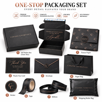 Boîte d'expédition en carton ondulé noir personnalisée avec logo en feuille d'or rose, emballages cadeaux cosmétiques pour les marques de soins de la peau, de maquillage et de parfums