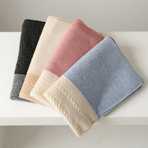 Bufanda de Cachemira Tejida de Longitud Media con Bloques de Color, Chal Cálido y Moderno para Mujer, Otoño Invierno - Product Image 1