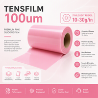 Película de Silicona PET Rosa Tensfilm de 100um, 10-30g/in, para Higiene Femenina y Pañales para Bebés