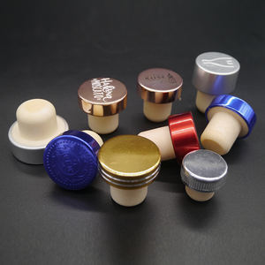Tapa de corcho con estampado personalizado, tapón de corcho para botella de vino de <span class=keywords><strong>750</strong></span> ml, 500 ml, color dorado, 19 mm - Product Image 1