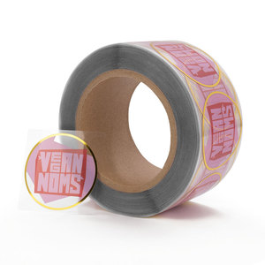 Votre nom d'entreprise ici conception gratuite autocollants de logo personnalisé étiquettes transparentes imperméables en vinyle transparent pour boîte d'emballage - Product Image 6