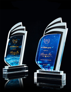 Trophée en cristal de voilier 3D K9 coloré, fait main, nouveau design, souvenir tendance, récompense personnalisée <span class=keywords><strong>ABAN</strong></span> CRYSTAL 2025 - Product Image 2