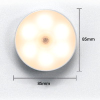 Lumière de sécurité intelligente à détecteur de mouvement intérieur, rechargeable, longue autonomie 50000 heures, LED murale 6000K lumière du jour, ABS tactile