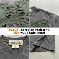 T-shirt en coton épais 300 GSM, coupe ample, effet délavé vintage, broderie personnalisée, style streetwear oversize, tee-shirt vierge