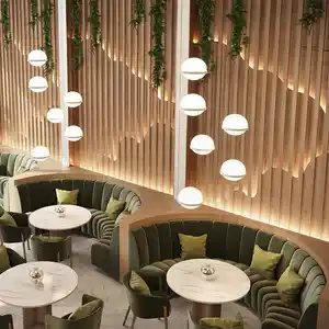 Pembuatan Furnitur Restoran Hotel Kafe Stan Makanan Cepat Saji Tempat Duduk Setengah Lingkaran Meja dan Kursi Sofa Restoran Makan