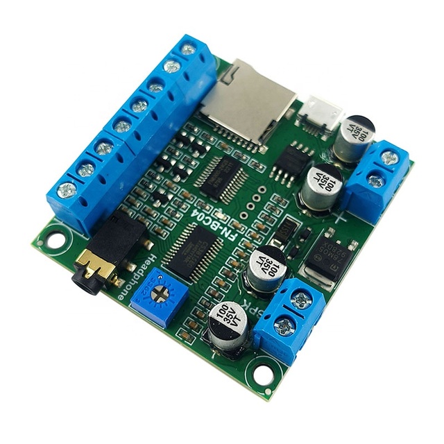 4-Button Triggered MP3 Sound Module Triggerable Audio Player Board with 10W Amplifier for Security Voice Alarm System Control