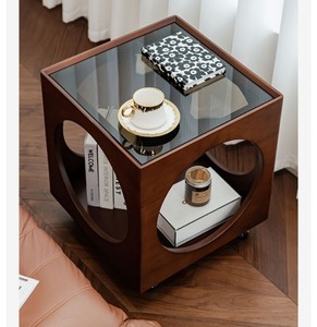 Dreamhause-Table d'Appoint Rétro <span class=keywords><strong>Vintage</strong></span> en <span class=keywords><strong>Bois</strong></span> Massif, Mobilier de Salon et de Chambre à Coucher, Petite Table pour Canapé - Product Image 5